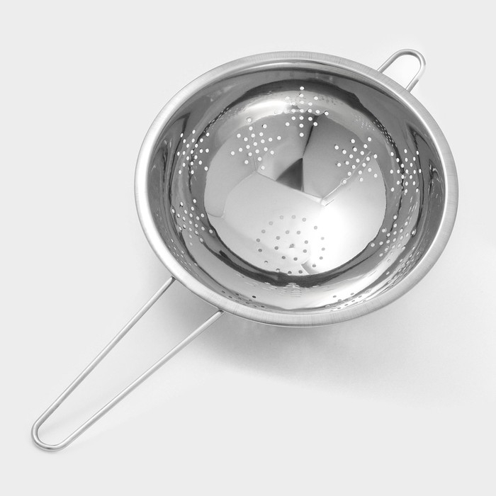 Дуршлаг из нержавеющей стали Доляна, 900 мл, d=18 см, толщина 0,3 мм, длинная ручка Дуршлаг из нержавеющей стали Доляна, 900 мл, d=18 см, толщина 0,3 мм, длинная ручка