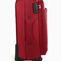 Чемодан на колёсах TEXTURA, текстильный, кодовый замок, с увеличением, 36&times;25&times;58 см, 20", красный