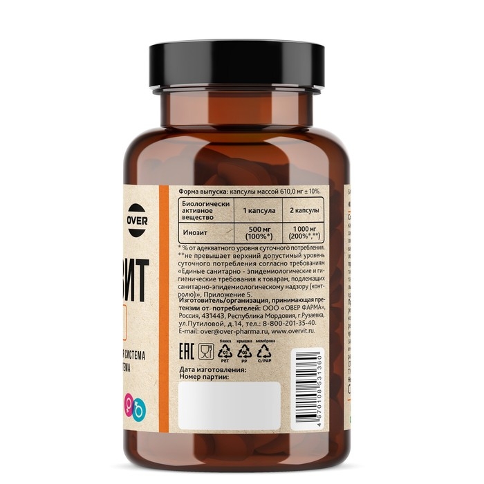 Инозитол OVERvit, 60 капсул Инозитол OVERvit, 60 капсул
