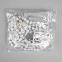 Гирлянда &laquo;Нить&raquo; 2 м, роса с насадками &laquo;Бусы&raquo;, IP20, серебристая нить, 20 LED, от батареек АА&times;2, 2 режима, свечение тёплое белое