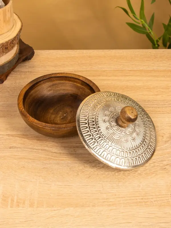 Сахарница Сахарница "Алюм" 15х15х11 см, алюминий, дерево