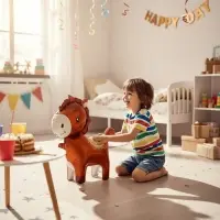 Воздушный шар фольгированный 3D 25" "Лошадка" цвет коричневый, под воздух