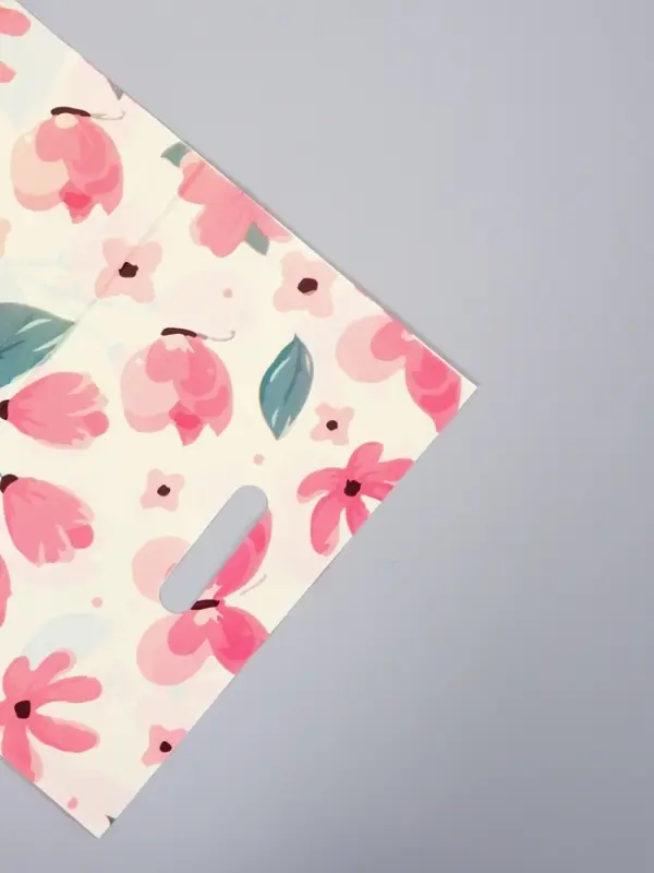 Пакет полиэтиленовый с вырубной ручкой "Цветы" 30 х 40 см 60 мкм