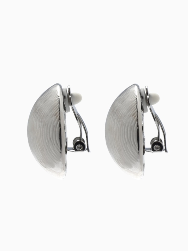 Клипсы «Тренд» объёмный круг, цвет серебро Клипсы «Тренд» объёмный круг, цвет серебро