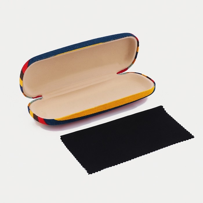 Футляр для очков на хлопушке, длина 16 см, цвет разноцветный/красный Футляр для очков на хлопушке, длина 16 см, цвет разноцветный/красный