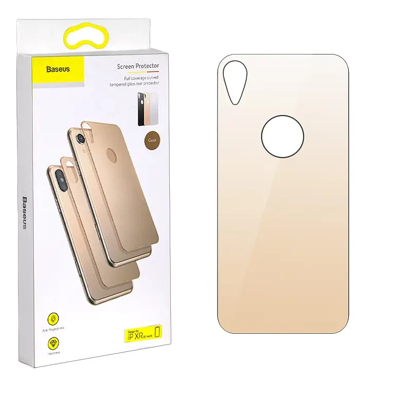 Защитное стекло iPh XR назад Baseus золото