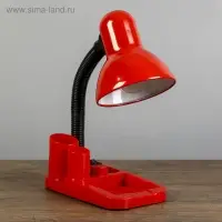 Лампа настольная RISALUX &laquo;Мудрец&raquo;, органайзер, Е27, 40 Вт, красная, 18&times;11.5&times;33 см