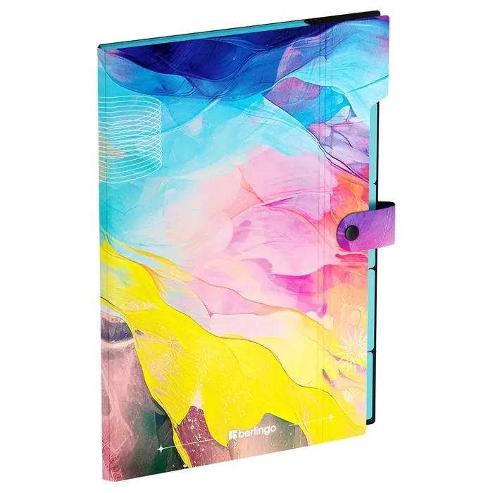 Папка А4, 5 отделений, Collision XS, 600 мкм, на кнопке, с рисунком