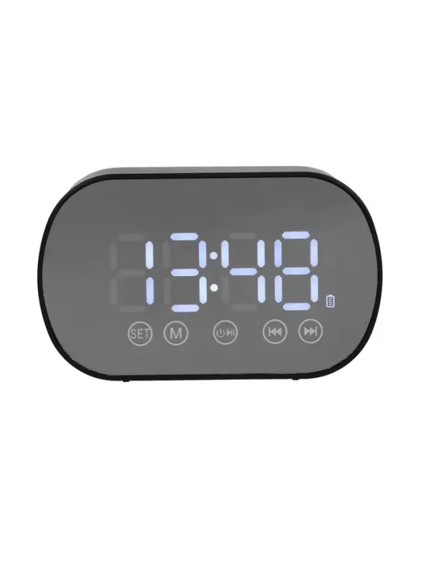 Часы-будильник электронные, колонка, USB, Bluetooth, карта памяти, чёрный