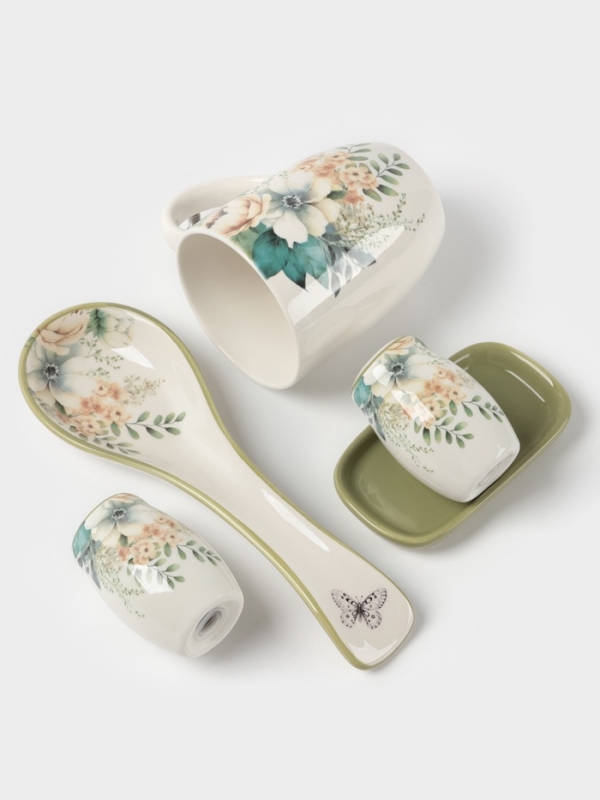 Салатник Доляна Салатник Доляна "Цветы" цвет белый 15,5х6 см