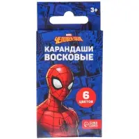 Восковые мелки - карандаши «Человек-Паук», 6 цветов Восковые мелки - карандаши «Человек-Паук», 6 цветов