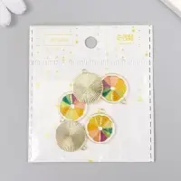 Декор для творчества металл, эмаль "Грейпфрут" 2х2,2 см