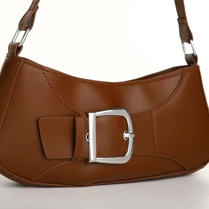 Сумка женская багет на молнии, 26&times;5&times;10.5 см, шоколадная