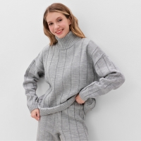 Костюм женский (джемпер+брюки) MINAKU: Knitwear collection цвет светло-серый, р-р 42-44