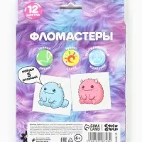 Фломастеры 12 цветов в коробке &laquo;Монстрик&raquo;