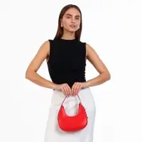 Сумка женская багет на молнии, 20.5&times;7&times;10.5 см, красная