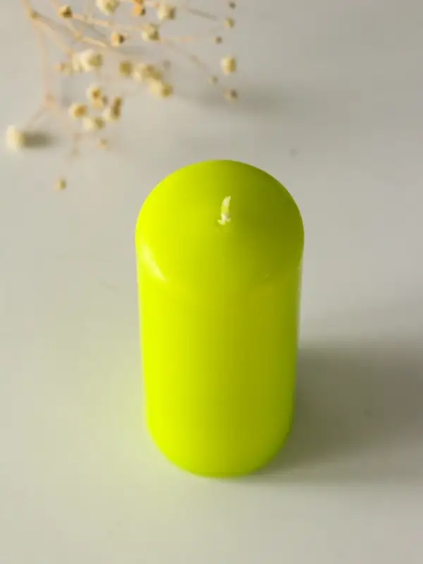 Свеча - цилиндр, 4&times;12 см, 15 ч, фисташковая