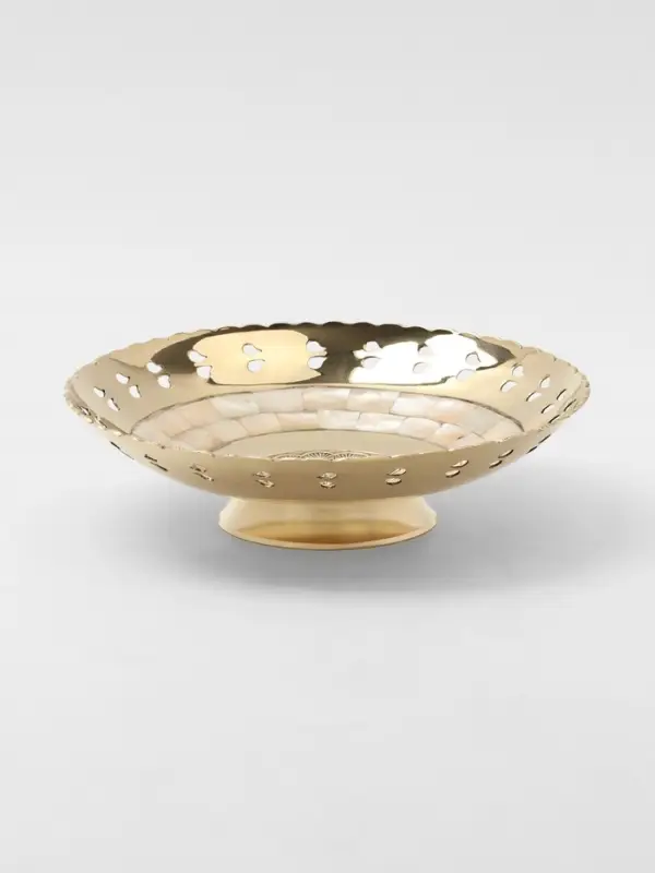 Блюдо сервировочное &laquo;Жар-Птица&raquo;, 19.5&times;19.5&times;5.5 см, латунь с перламутром