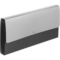 Папка органайзер Deli, А6, 260х140х25, 13 отедл., черная, 650мкм, 5562