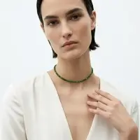 Чокер из бисера &laquo;Хрусталь&raquo;, зелёный в серебре, 36 см + 5 см доп, цепочка