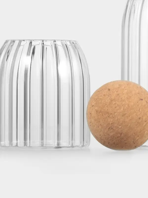 Банки для хранения сыпучих &laquo;Эко&raquo;, 3 предмета: 400/700/1000 мл, с пробковой крышкой, стекло