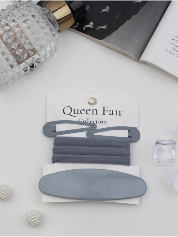 Набор для волос Набор для волос "Авиталь" (3 резинки 6 см, заколка-автомат 9 см, 2 невидимки 4,5 см) серый 1069156