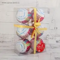 Ёлочные шары &laquo;Домик&raquo;, d=7 см, набор 6 шт., красные
