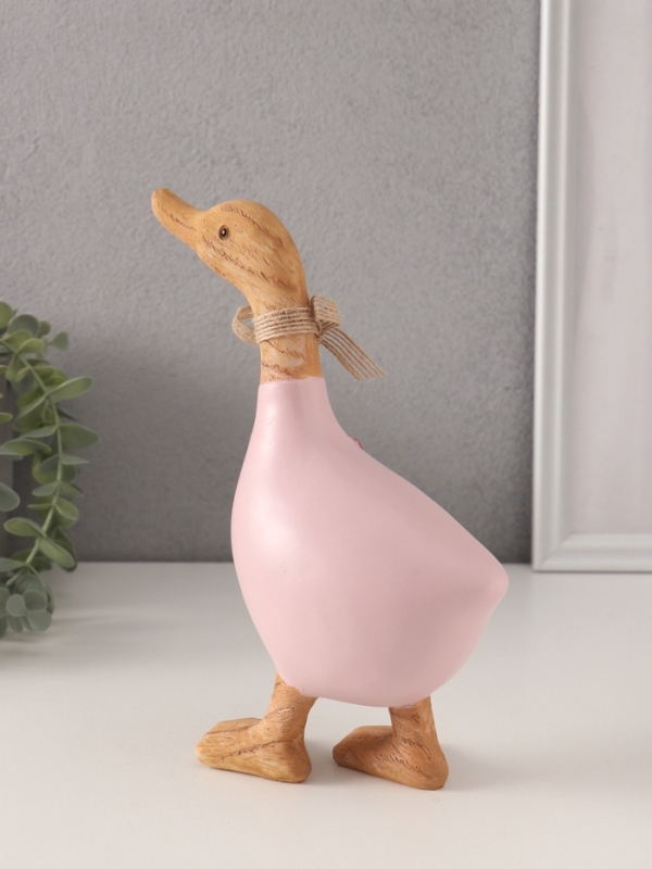 Сувенир полистоун Сувенир полистоун "Утка с ромашками и тюльпанами" 17х7,5х21,5 см