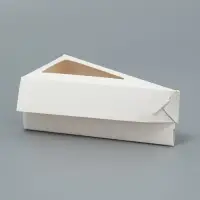 Коробка для торта с окном, кондитерская упаковка «Белая» 16 х 6 х 8 см