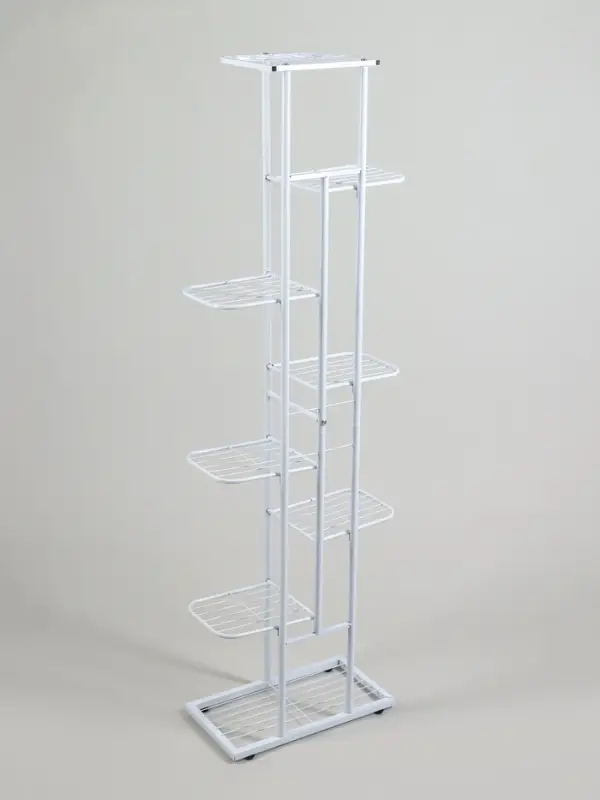 Подставка для цветов Greengo, 8 полок, 43&times;22&times;141 см, напольная, металл, белая