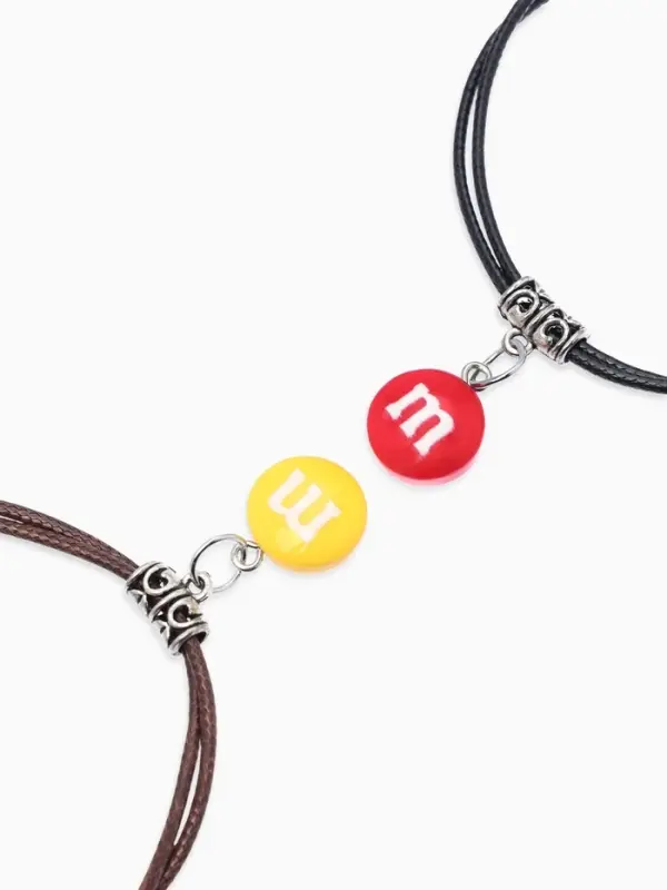 Браслеты парные &laquo;Неразлучники. Две буквы&raquo;, d=5.5 см, набор 2 шт. разноцветные