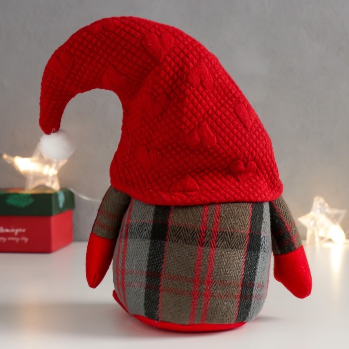 Кукла интерьерная Кукла интерьерная "Дедуля Мороз в огромном красном колпаке" 22х15х10 см