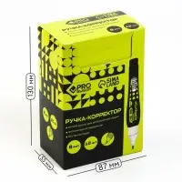 Ручка-корректор 8 мл, металлический наконечник PROвыбор «Черный неон»