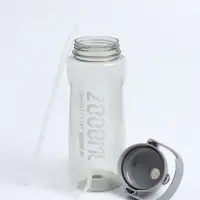Бутылка для воды &laquo;Корни&raquo;, 2 л, с трубочкой, пластиковая, серая