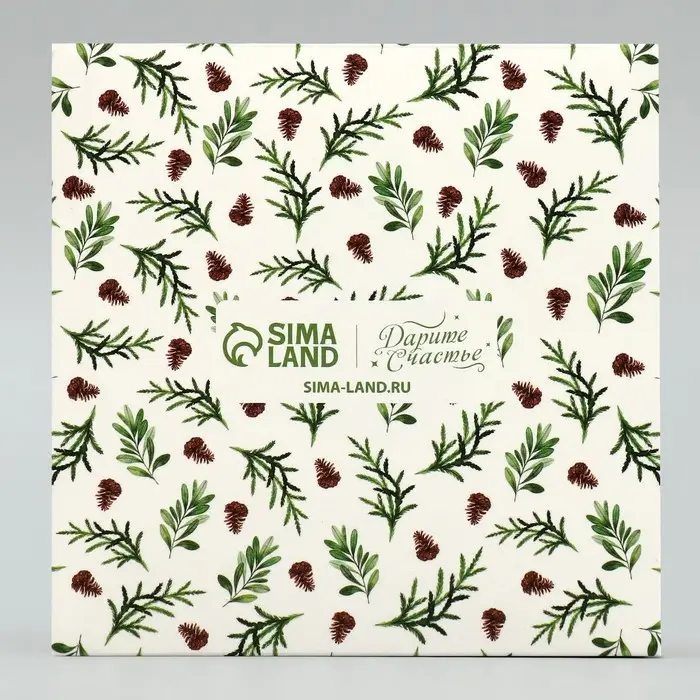 Коробка для макарун &laquo;Волшебного Нового года!&raquo;, тиснение на крышке, 12 х 12 х 3.5 см