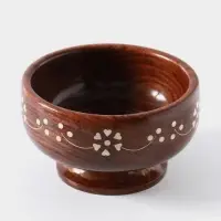 Чаша на ножке &laquo;В самое сердце&raquo;, 13&times;13&times;8 см, дерево шишам