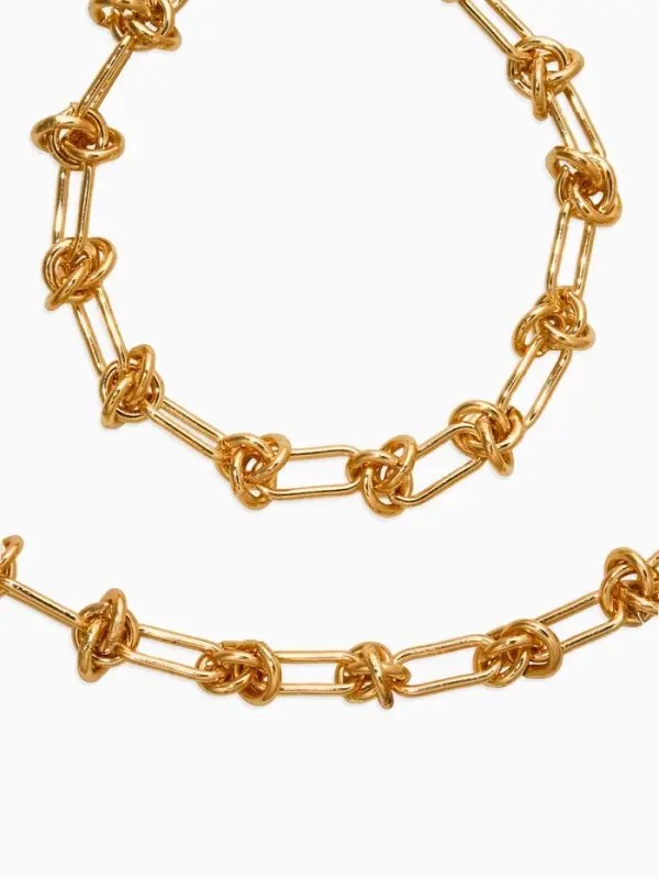 Набор 2 пред-а: цепь,браслет медь "Узел" 20/40+удл, цвет золото