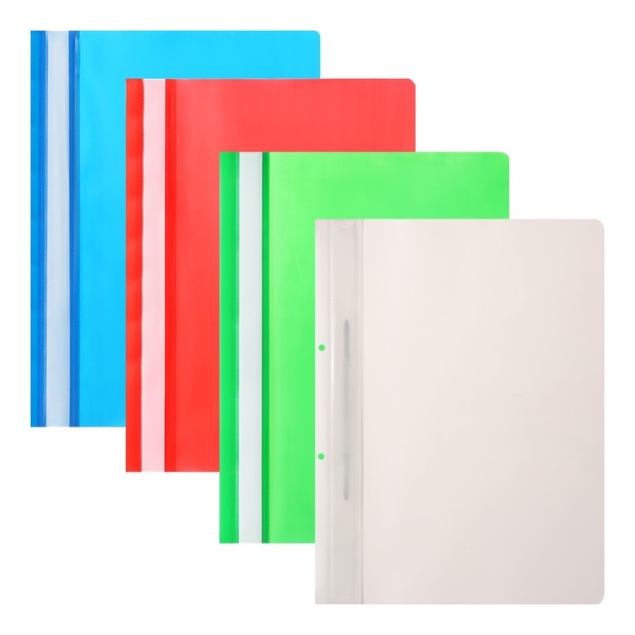 Набор папок- скоросшивателей Calligrata, А4, 180 мкм, с прозрачным верхом, 10 штук, микс Набор папок- скоросшивателей Calligrata, А4, 180 мкм, с прозрачным верхом, 10 штук, микс