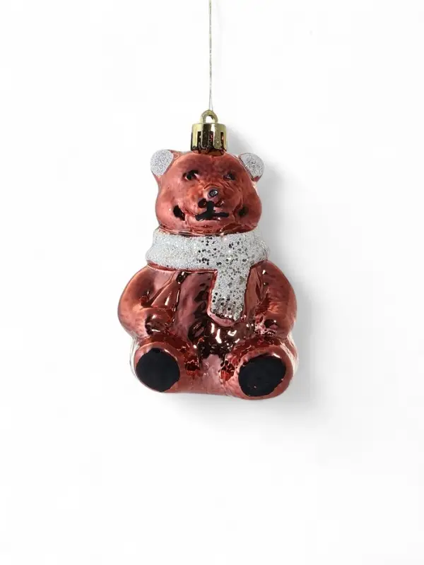 Ёлочные игрушки 3 шт. &laquo;Зимнее волшебство. Мишка колор&raquo; пластик, 9&times;5 см, красный