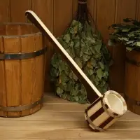 Ковш - черпак для бани и сауны, 300 мл, 50 см, деревянный, с пластиковой вставкой, &laquo;Добропаровъ&raquo;