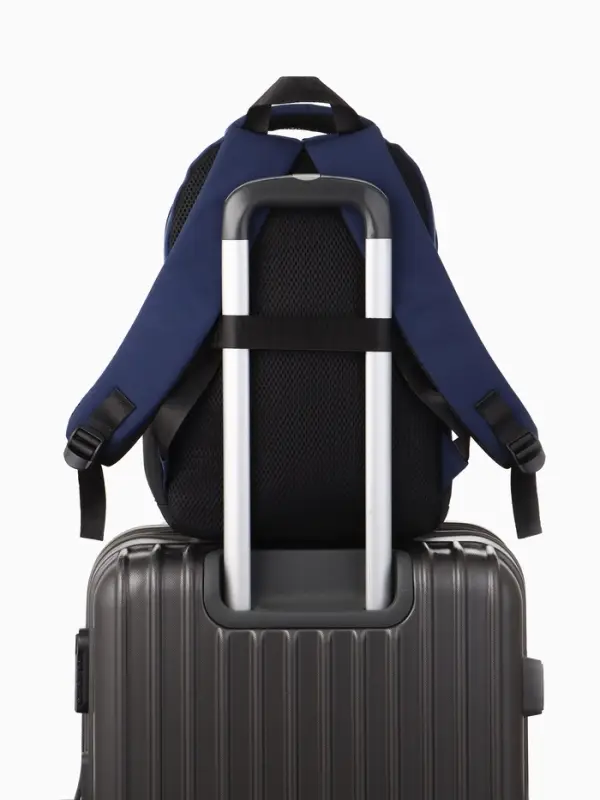 Рюкзак городской, 2 отделения, 3 кармана, водонепроницаемое дно, 27&times;14&times;39 см, синий