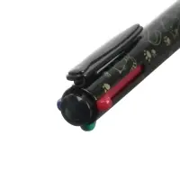 Набор шариковых ручек, 2 штуки, автоматические, 4-цветная, белый и чёрный корпуса, с рисунком