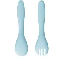 Посуда детская силиконовая, 7 предметов, голубой, Крошка Я