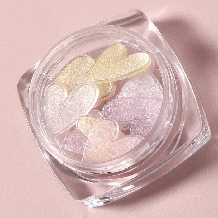 Фигурки для дизайна ногтей &laquo;Сахарные сердечки&raquo;, объёмные, разноцветные