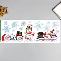 Декоративная наклейка Room Decor "Вот и они, снеговики" (статическая) 21х53 см