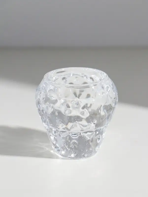 Подсвечник стекло на 1 свечу "Бутон. Лёд" прозрачный d=3,5 см 6х6х6 см