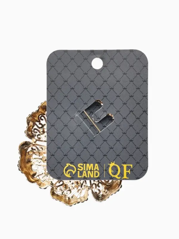 Брошь &laquo;Цветок&raquo; изумруд, стразы, цвет зелёный в золоте