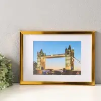 Фоторамка для фото 21х30 см, с паспарту 15х21 см, Lumo, золото