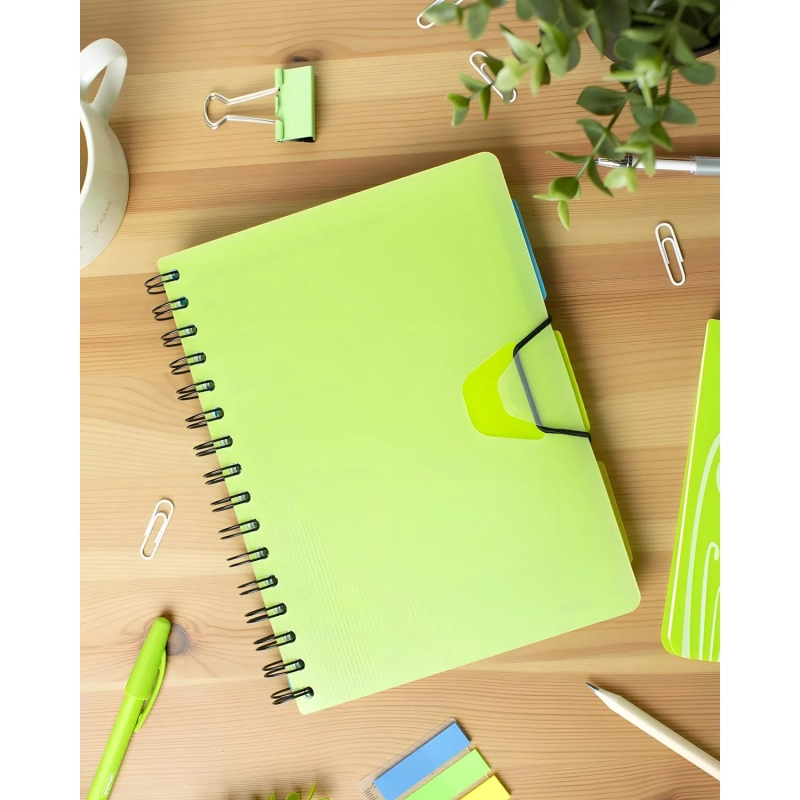 Ежедневник недатированный Bright Colours на спирали, &nbsp;А5, 272 стр., ЛАЙМ