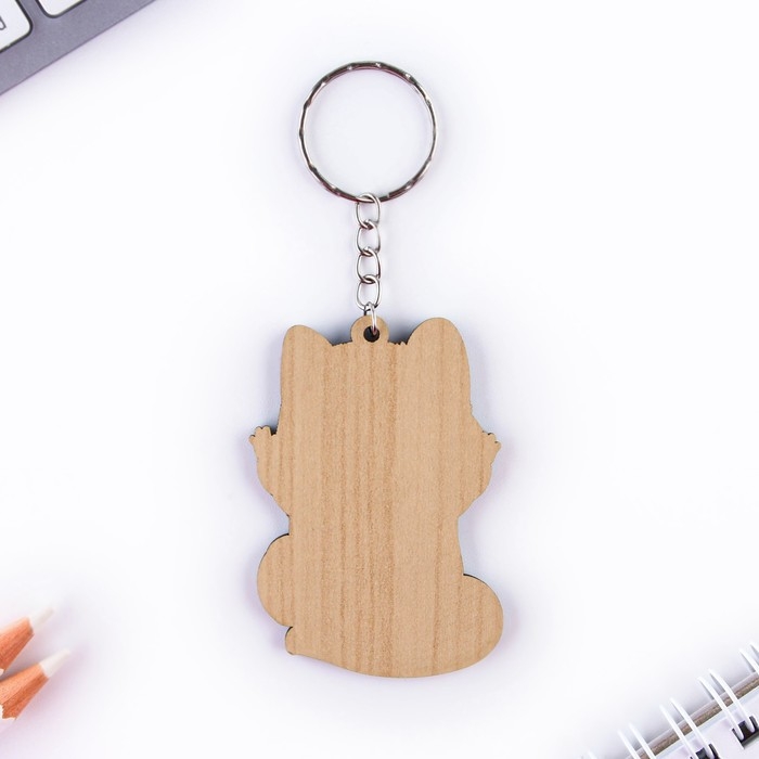 Брелок для ключей деревянный «Енот», 4,4 х 6,4 см Брелок для ключей деревянный «Енот», 4,4 х 6,4 см